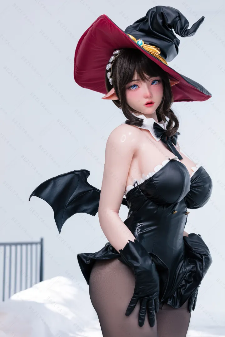 155cm (5ft1) G-Cup Fantasy Elf Succubus Silicone Head + TPE Body Hybrid Sex Doll xiaocanglan, ROS Head